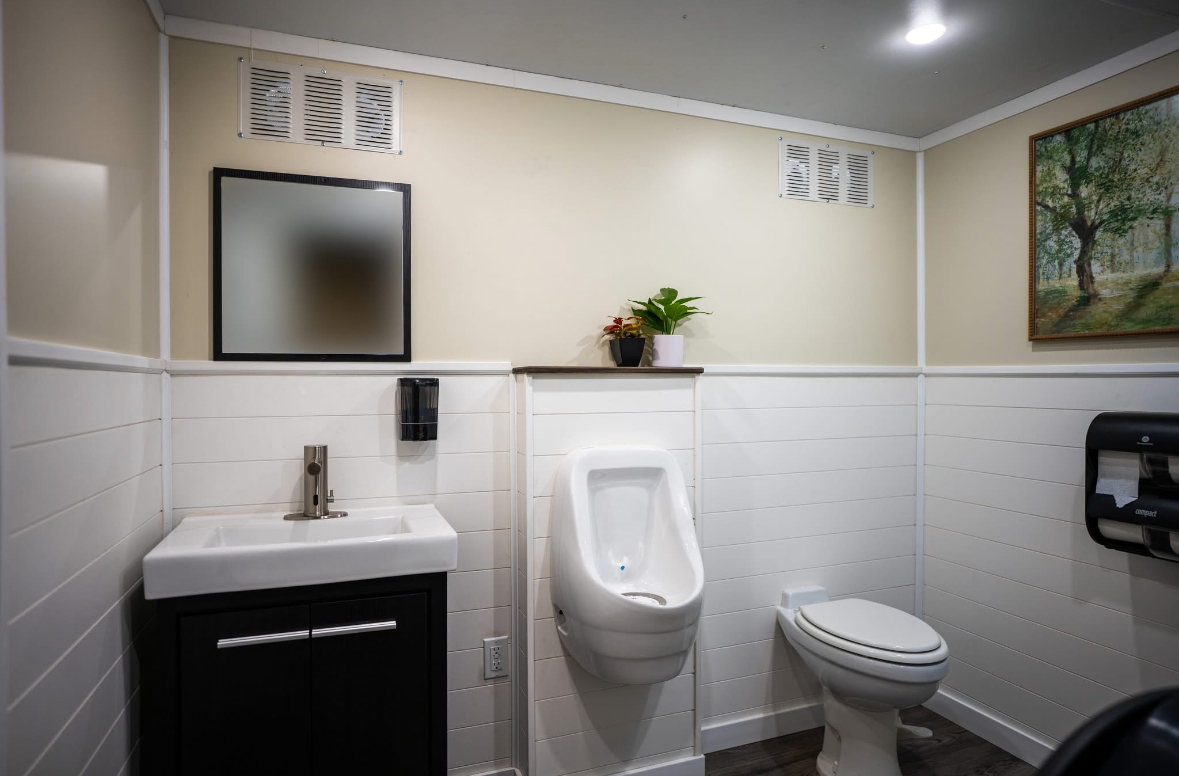 Luxury restroom trailer interior
